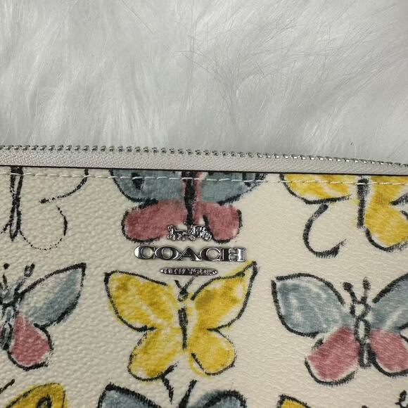 Coach Long Zip Around Wallet With Butterfly Print In Chalk Multi CAO82 NWT - Picture 5 of 5